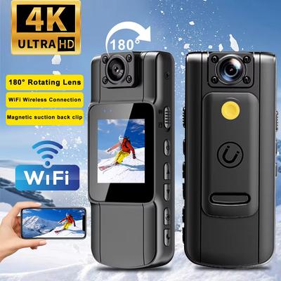 Mini cameră 4K HD Wifi Clip din spate portabil pentru aplicarea legii IR Viziune nocturnă Înregistrator video digital inteligent Înregistrator auto portabil Bodycam