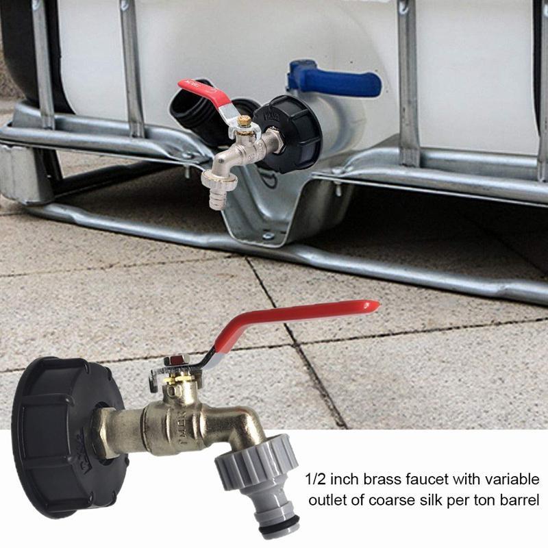 BC Tank Adapter IBC Tote Tank Drain Adapter S60X6 To Brass Garden Tap with 1/2" Hose Fitting Oil Fuel Water