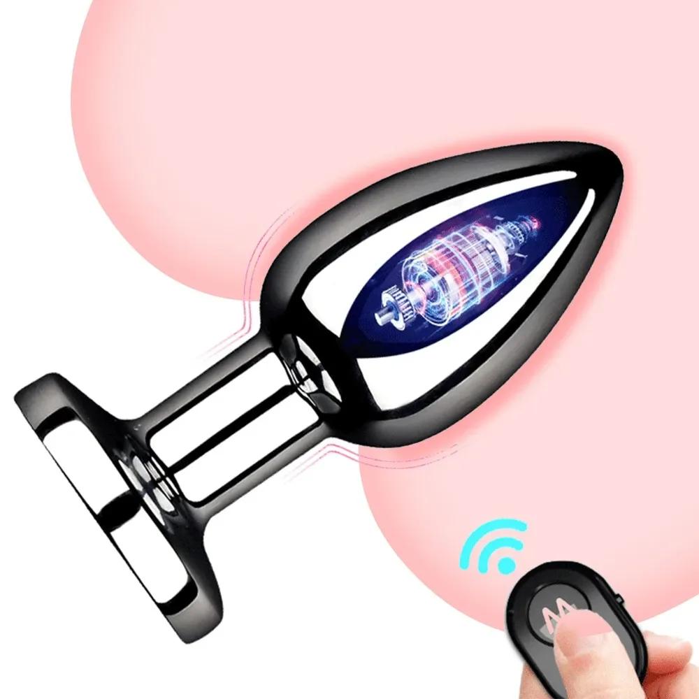 Butt Plug Vibrator Women's Metal Anal Plug Wireless Remote Men Prostate Massager Adult Supplies Anal Masturbate Sex Toys