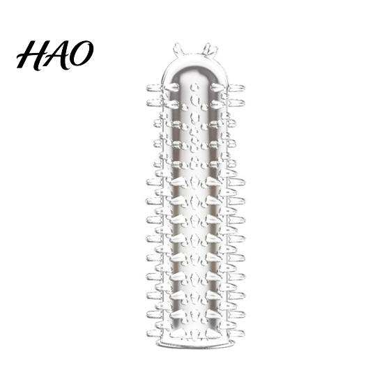 Male Condoms 5Pcs/Set Men External Use Soft Transparent Sexual Stimulation Sex Toy Large Particles Penis Sleeves Spike for Couple