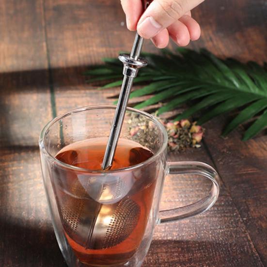 Tea Maker Loose Leaf Tea Infuser Stainless Steel Tea Ball with Fine Mesh Strainer And Retractable Long Handle Reusable Tea Steeper for Herbal Black