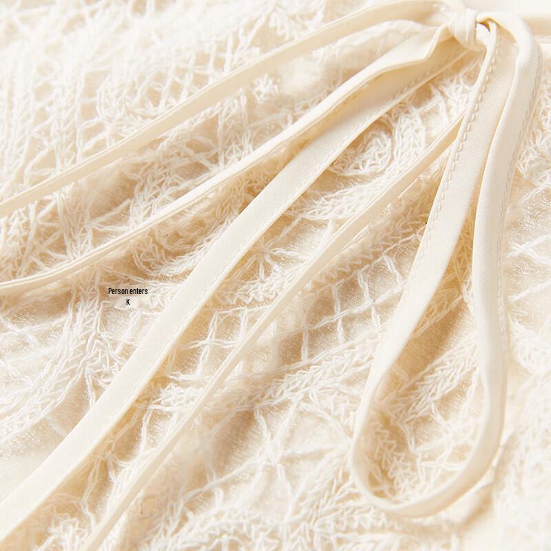 Xiangying Women's Lace Square Neck Puff Sleeve Dress