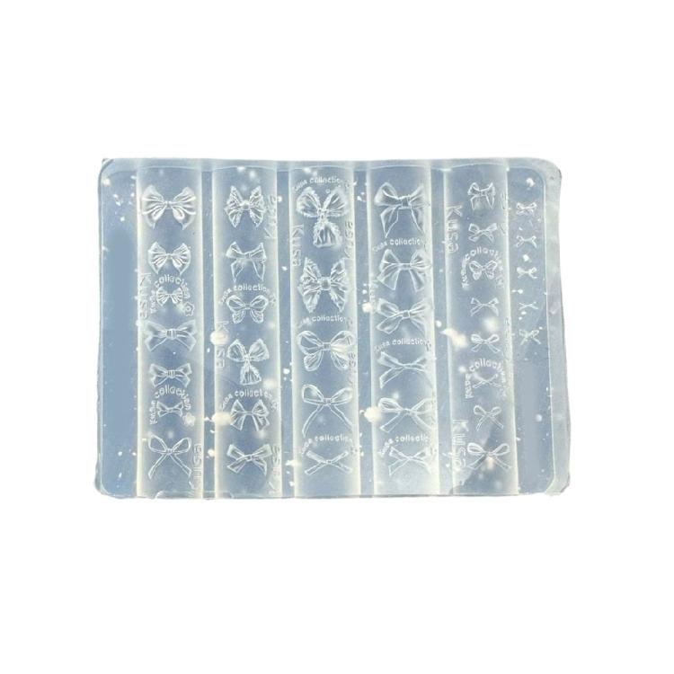 3D Bowknot Detail Nail Art Mold Flexible Silicone Manicure Tool For DIY Design Quick Demolding Reusable Accessory