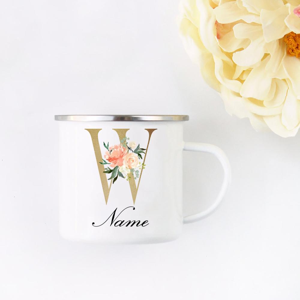 Personalized Name Enamel Mug Wedding Bachelor Party Wine Cup Bridesmaid Bride Valentine's Day Christmas Gifts for Her