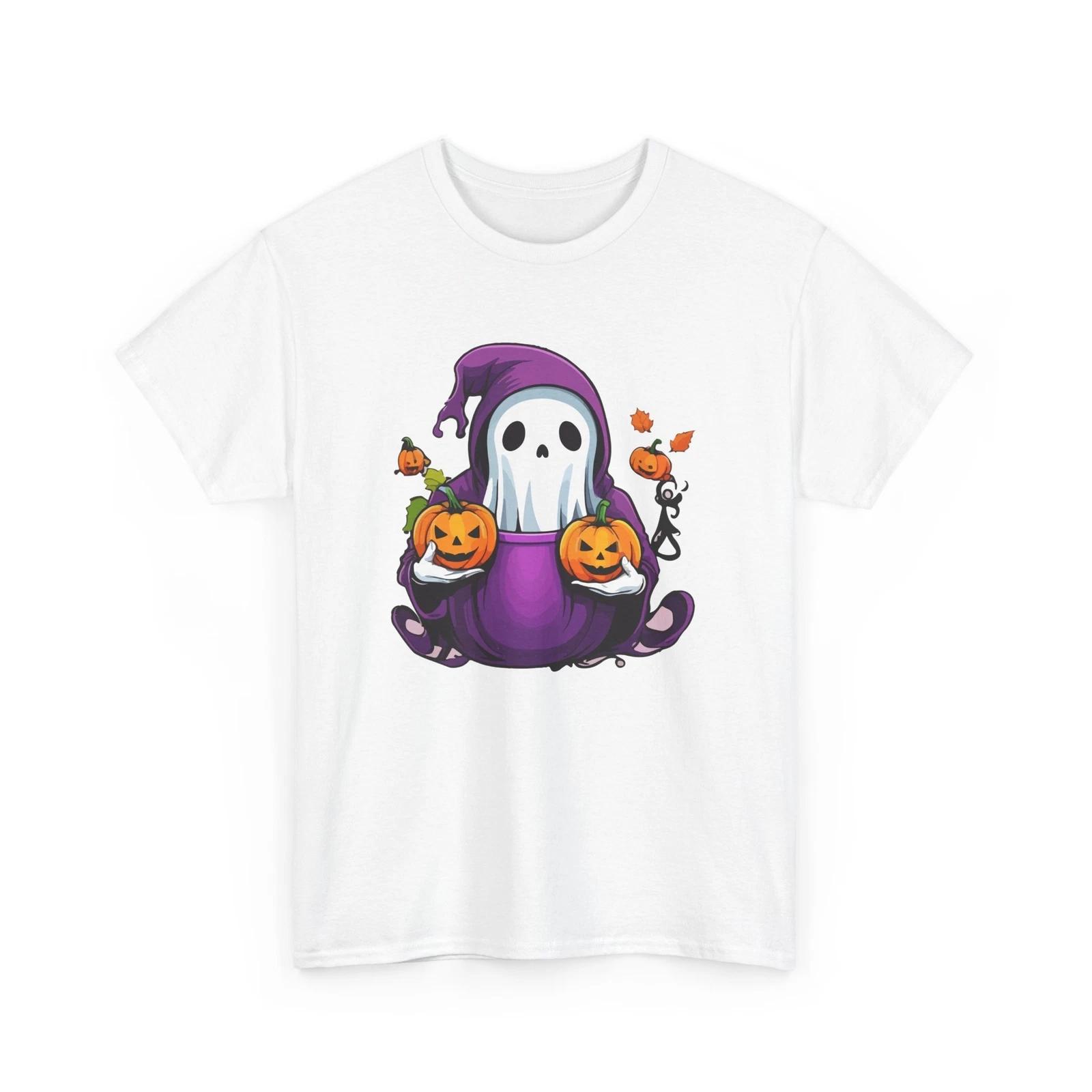 Spooky Ghost Graphic T-Shirt | Creepy Halloween Tee | Haunted Vibes Shirt XL