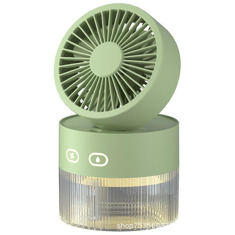 Mini USB Water Cooling Fan - Foldable Desktop with Turbine, Mist Spray & Night Light for Home, Outdoor, Office & Dorm Use