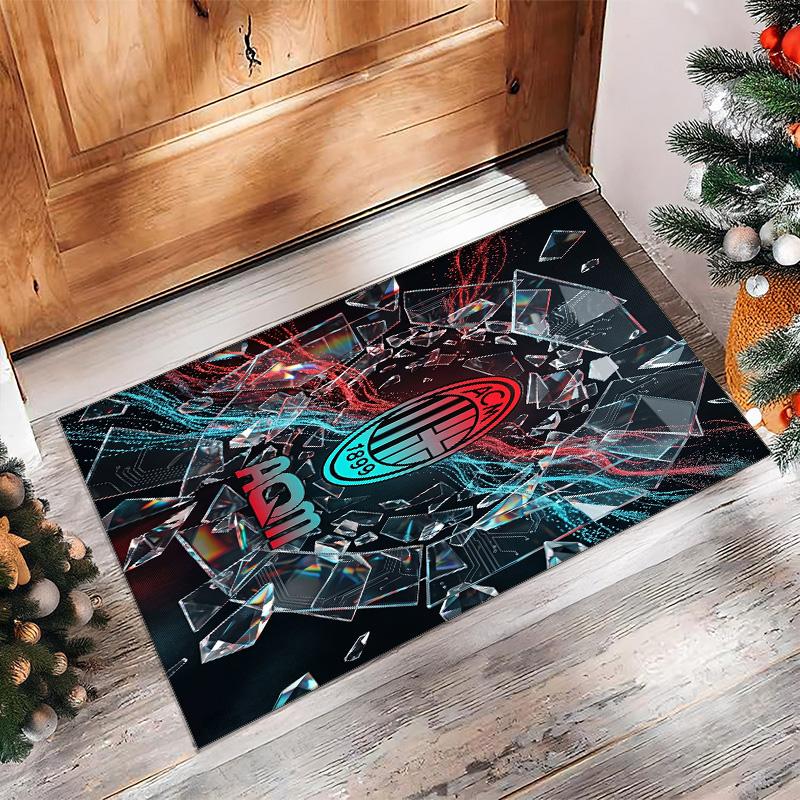 AC Milan Printed Flannel Area Rug Non Slip Soft Polyester Floor Carpet Indoor Decor Mat for Bedroom Living Room Sofa Game Room Home Decoration