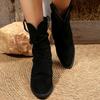 Large Size Women Shoes 2026 Autumn Winter New Fashion Pointed Frosted Suede Boots Vintage Outdoor Non Slip Luxury Mid-calf Boots