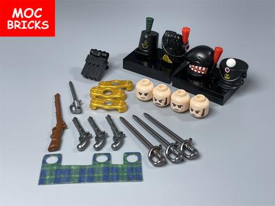 MOC Ziegel Bataillonskommandeur Napoleonische Kriege Figur Bausteine Armee Schwert Waffe Militärische Waffen Zubehör Kinderspielzeug