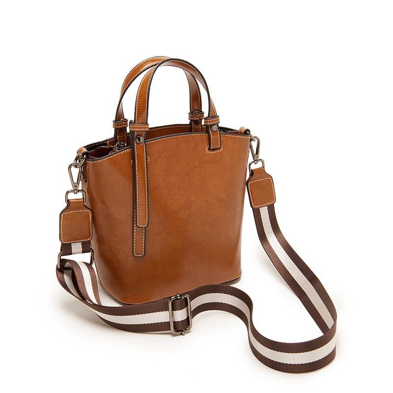 

Genuine Leather Women s Bucket Bag Vintage Luxury Cowhide Shoulder Bags Women Handbags Fashion Crossbody Bag 599