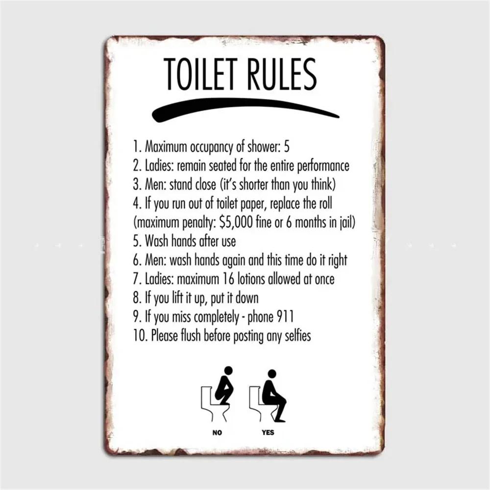 Lustiges Toilette Metallgemälde Blechschild Retro Bild Vintage Korrosion Plakette Brett Man Cave Café Bar Kino Badezimmer Wanddeko