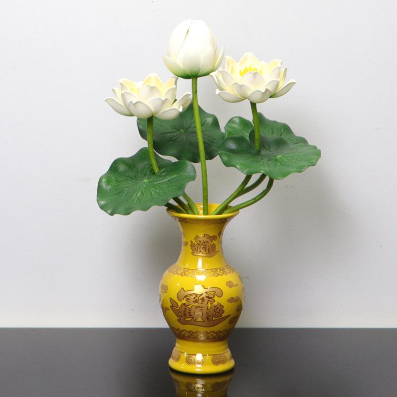 Petites Fleurs Artificielles Décoration Lotus Lys pour Maison & Offrandes à Bouddha