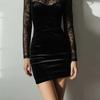 European Cross-border Elegant Long-sleeve Evening Gown for Women