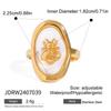 Retro Stainless Steel Gemstone Ring with Gold Band Jewelry From The Vintage Era