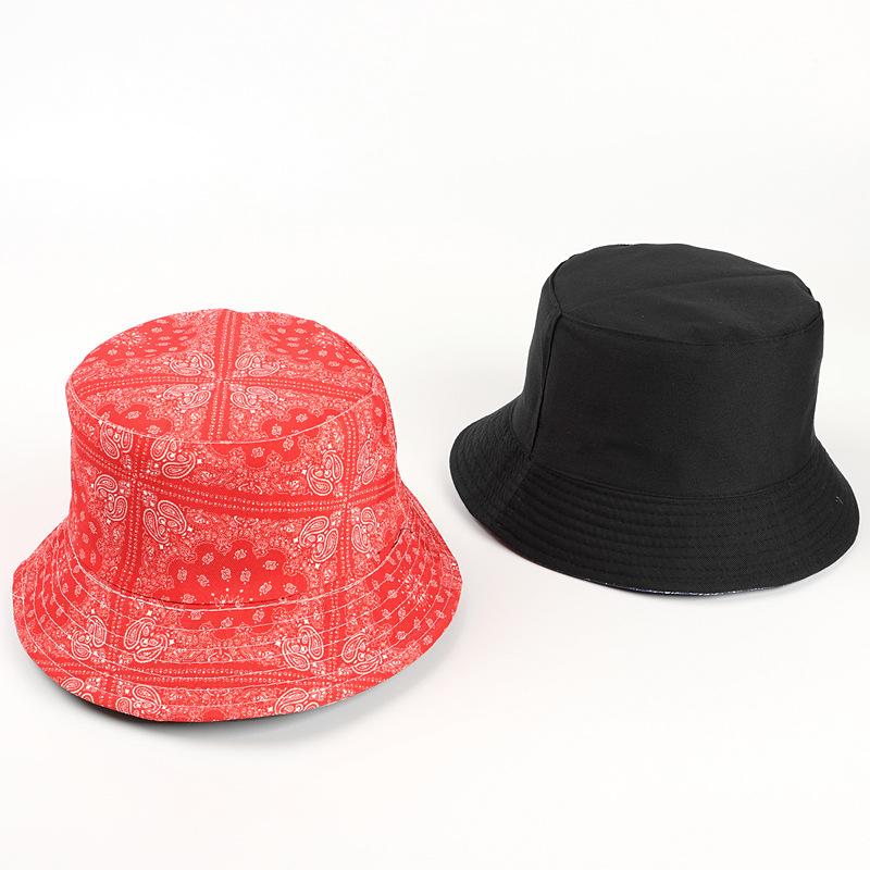 Unisex Trendy Versatile Sunshade Bucket Hat with Cashew Flower,Double-sided Sun Hat for Outdoor Vacation Travel
