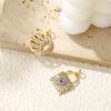 1 Stück Messing Galaxie Anhänger 18K Gold Plated Klar Cubic Zirkonia Hohl Sonne Charms Für DIY Halskette Schmuckherstellung Zubehör