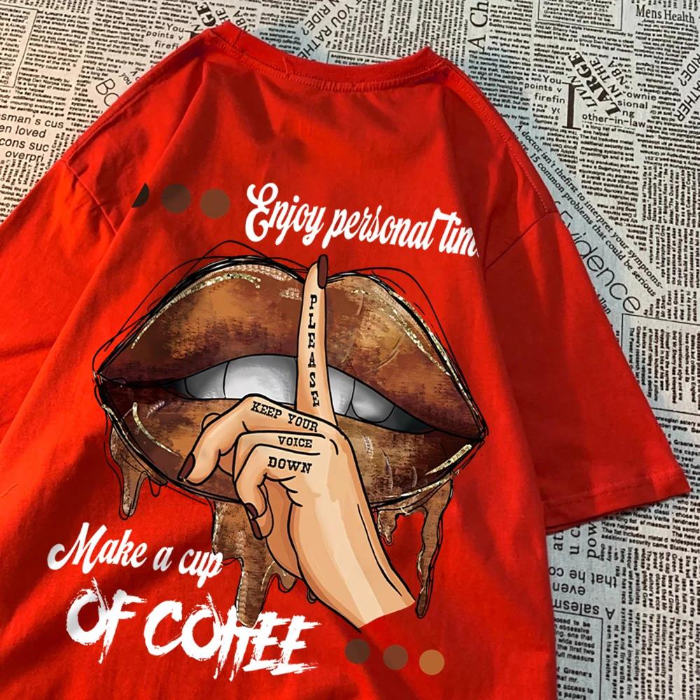 

Make A Cup Of Coffee Мужская женская одежда Футболка Harajuku Аниме Футболки Модные дышащие футболки Хлопковые топы с круглым вырезом Пара XXXXXL армия зеленый