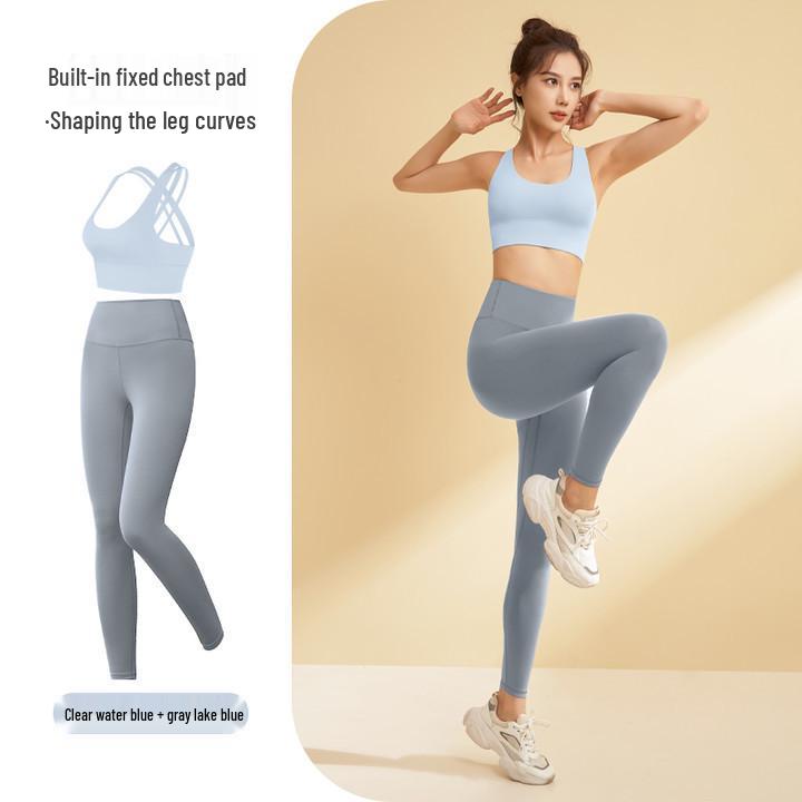 

Ударопрочный, не трясущийся спортивный бюстгальтер для йоги и комплект фитнес-тайтсов Extra Extra Large