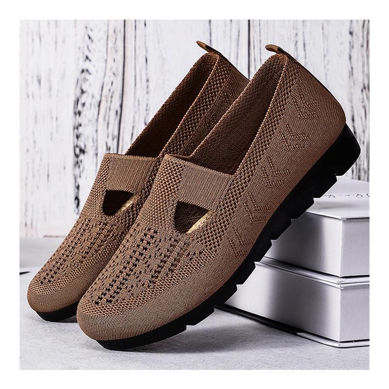 Damen Plus Size Stoff Ballerinas Weiche Sohle Bequeme Gehen Schuhe