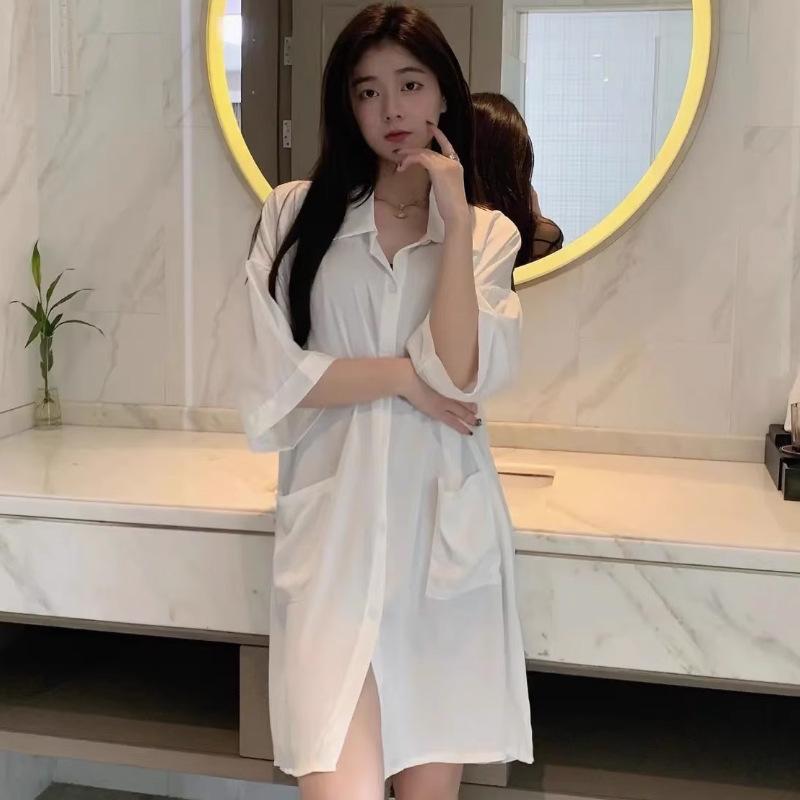 New chiffon pajamas women's summer short-sleeved bow lace pajamas, high-end sweet home wear