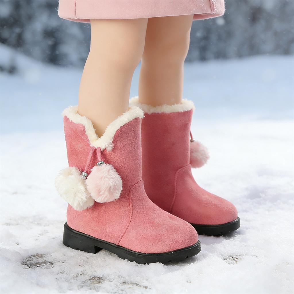 Fashionable And Cute Fleece,lined Warm Cotton Boots For Girls