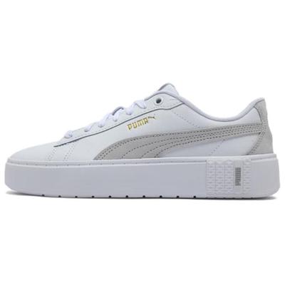 Smash Platform Comfortable Lightweight Low-Top Sneakers Women Sneakers White Gray 392979-01