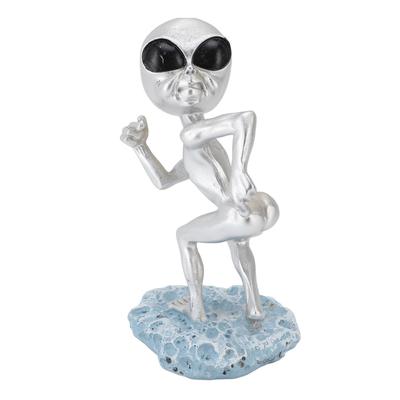 Alien Statue Lustige Figur Deko Garten Hof Außenbereich Innen Zuhause Schreibtisch Stehende Harzskulptur
