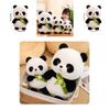 Süßes Panda Plüschtier Stofftier Puppe Bambussprossen Blume Bär Geschenk für Mädchen und Kinder