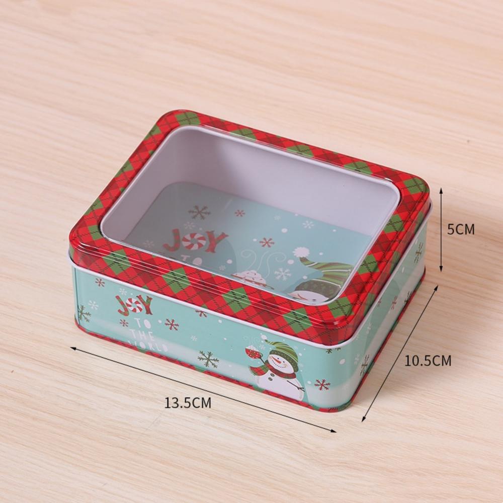 Christmas Gift Box Metal Tin Candy Cookie Packaging Box Containers Kids New Year Gift Decor Xmas Party Supplies Navidad
