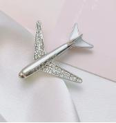 

Diamond-encrusted Airplane Brooch One Size