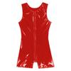 Men's Wet Look Patent Leather Bodysuit Long Sleeve Zipper Jumpsuit Catsuit Clubwear
