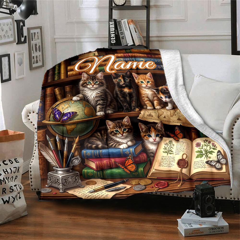 The Reading Cat Home Customize Your Name Home Blanketss Cozy Soft Lightweight Multipurpose Customize Your Name Home Blankets For All Seasons Perfect
