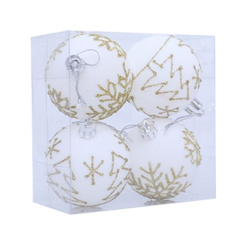 4Pcs Shatterproof Christmas Baubles Ball Hanging Ornament Christmas Tree Decoration For Wreath Mantels Winter Holiday