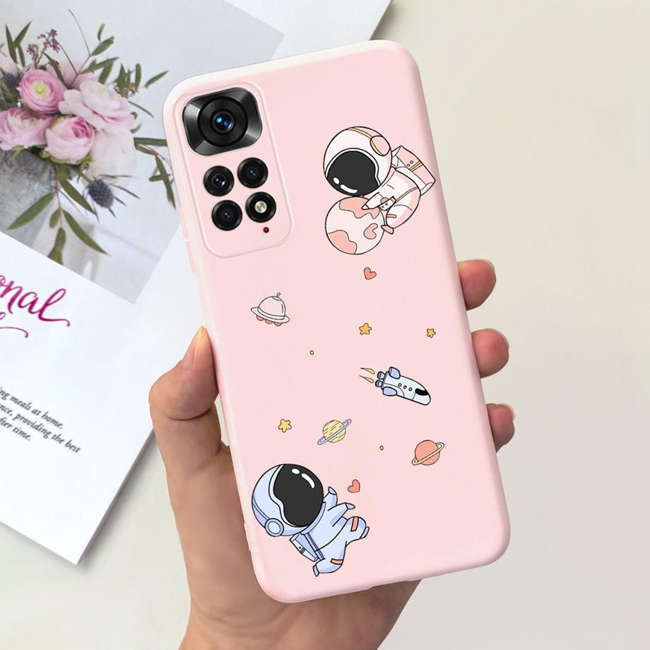 Für Xiaomi Redmi Note 11 4G Hülle Weiches Flüssigsilikon Süße Katze Schöner Stoßfänger Fundas Für Xiaomi Redmi Note 11 Pro Note11s 4G 5G