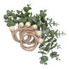 6 Stück Handgeflochtene Kunst-Eukalyptusblatt-Serviettenringe Oster-Frühlings-Holzperlen-Bauernhaus-Serviettenringe für Hochzeiten