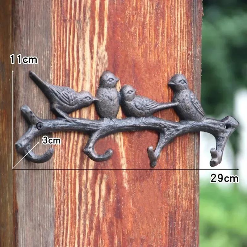 Letter Shape Hooks Metal Cast Iron Classical Retro Garden Courtyard Wall Decorate Clothes Hat Wall Mounted Rusty Colored Hook