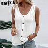 Women's Fashion Casual Solid Color Print Sleeveless V Neck Blouses & Shirts