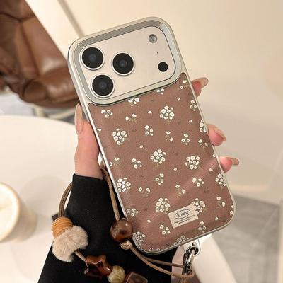 Goldene Palme Weiße Blume Handyhülle für iPhone 15, iPhone 16, iPhone 17 Pro Max