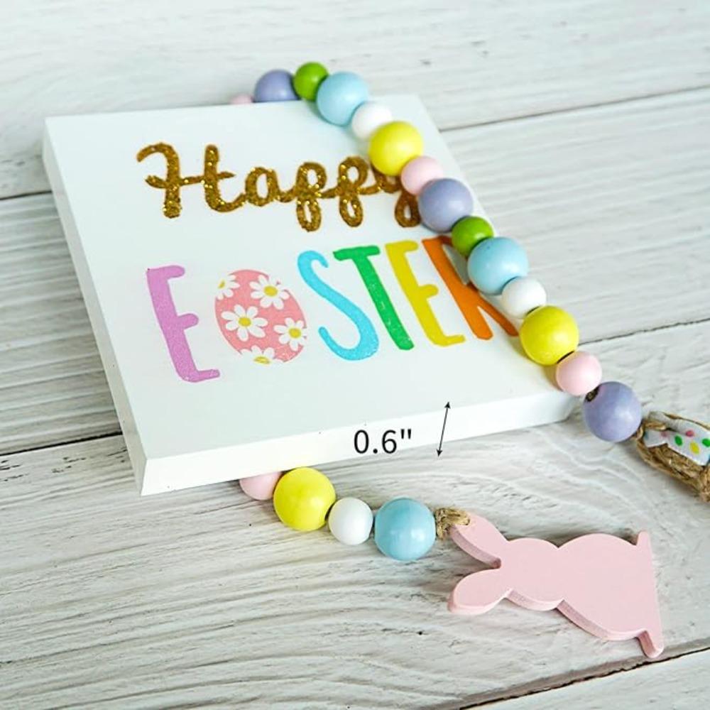 Glitzernde Osterholzschilder Ostergnom Etagerendekor LKW voller Eier Osterhasen-Gnom Plüsch Frühling Rustikales Bauernhaus Frühlings-Osterdeko