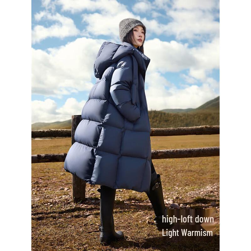 Women's Long Hooded Goose Down Puffer Coat
