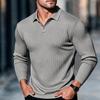 Men's Long Sleeve Knit Shirt with Collar for Spring and Fall
