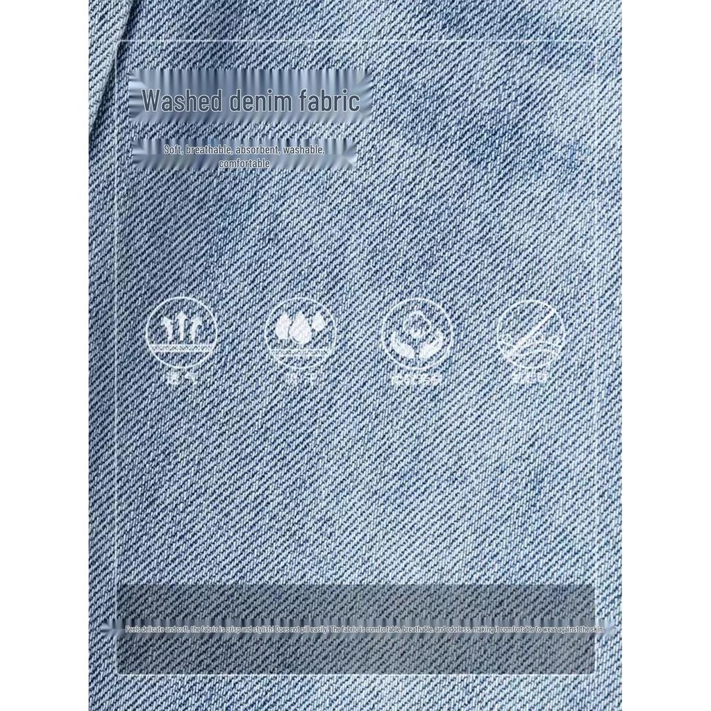 Women's Petite 2024 Wide-Leg Jeans - Spring/Autumn, Loose Straight-Leg, Floor-Length, Slimming Fit