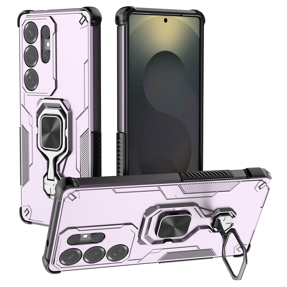 

Чохол для Samsung Galaxy S25 Ultra з обертовою кільцевою підставкою, протиударний чохол для телефону з ПК+ТПУ Purple