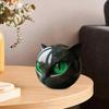 Black Cat Stone Cat Head Sculpture Marble Texture Healing Stones