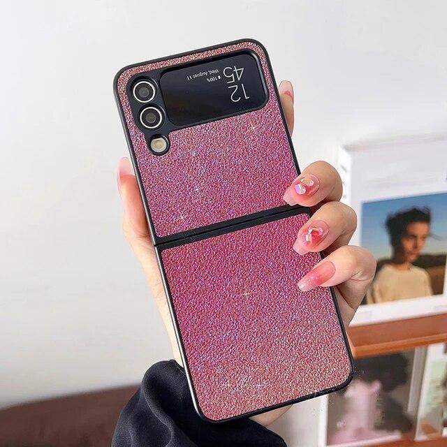 Husă cu sclipici gradient pentru Samsung Galaxy Z Flip5 Flip4 Flip3 Husă de lux rezistentă la șocuri pentru Galaxy Z Flip 5 Shell Coque