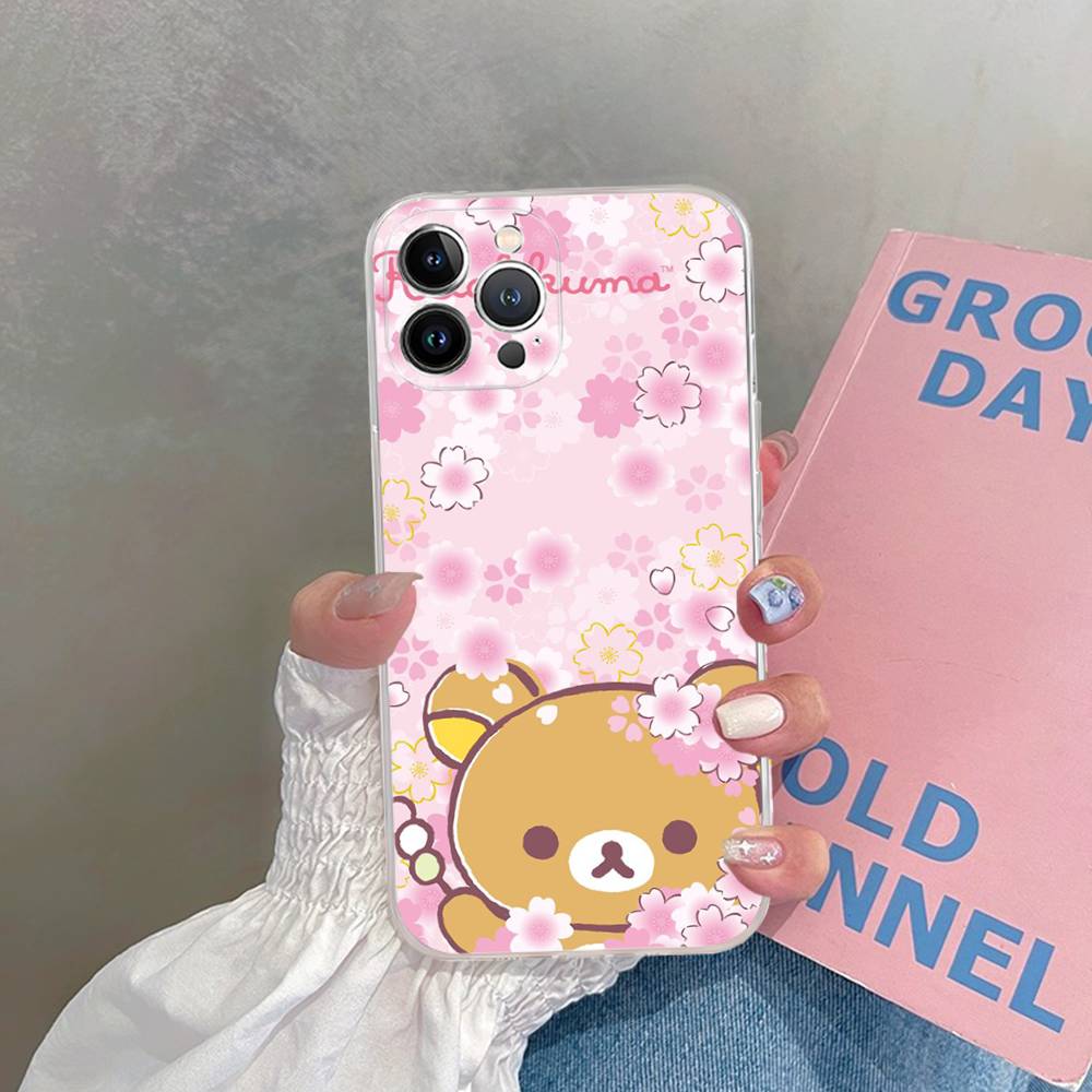 Popular Cute R-rilakkuma Bear Transparent Phone Case For IPhone 17 Air 16 Pro Max 15 14 13 12 11Plus Shockproof Cover