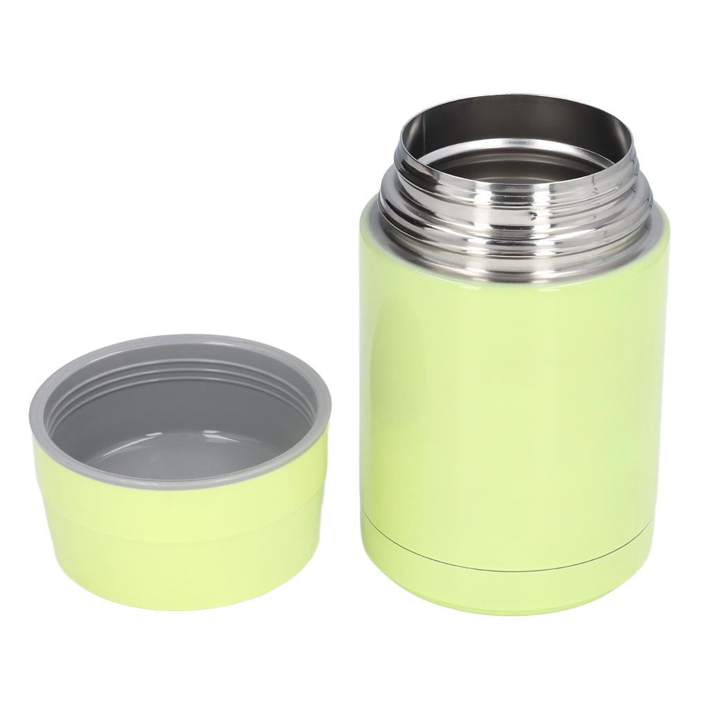 304 Stainless Steel Insulated Food Jar Leakproof Prevent Slipping Portable Stew Beaker with Spoon for Outdoor Grass