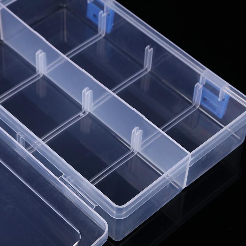 Large 8-Grid Transparent Removable Double Buckle Storage Hardware Tools Jewelry Parts Rubber Band Accessories Cosmetics Storage Box