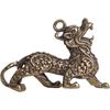 1 szt. Statuetka Bogactwo Mosiądz Dekor Dobrobyt Chiński Styl Ornament Qilin Smok Szczęście Zwierzę Fengshui Vintage