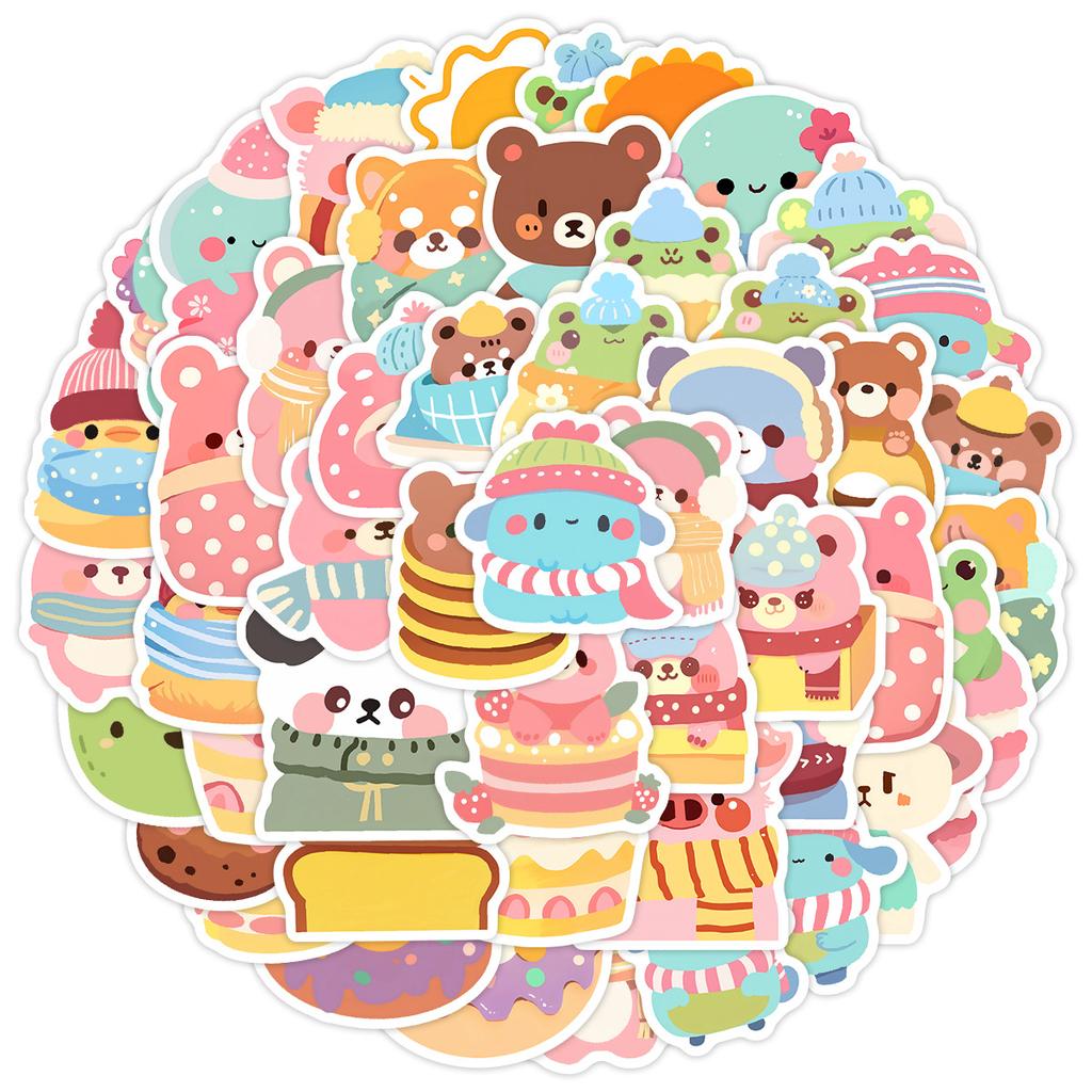 50 Cute Wind Animal Graffiti Stickers Water Cup Computer Laptop Suitcase Waterproof Decorative Stickers